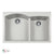 Houzer P-175 Cassiano Italian 33 inch Cloud Drop-in Topmount 60/40 Double Bowl Granite Kitchen Sink