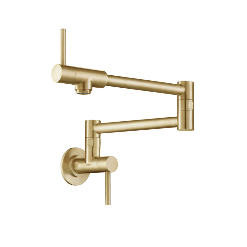 Flusso P.1000BG Wall Mounted Pot Filler - Brushed Gold PVD