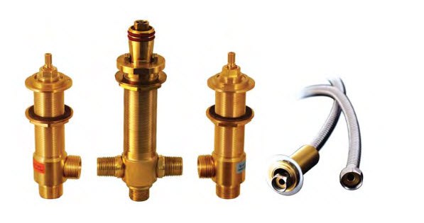 Santec P0004 Rough - Roman Tub Filler with Hand Shower Valve, Complete