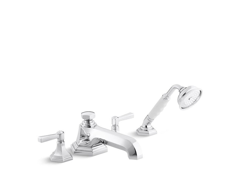 Kallista P22711-LV For Town Deck-Mount Roman Tub Bath Faucet W/ Diverter, Lever Handles & Handshower