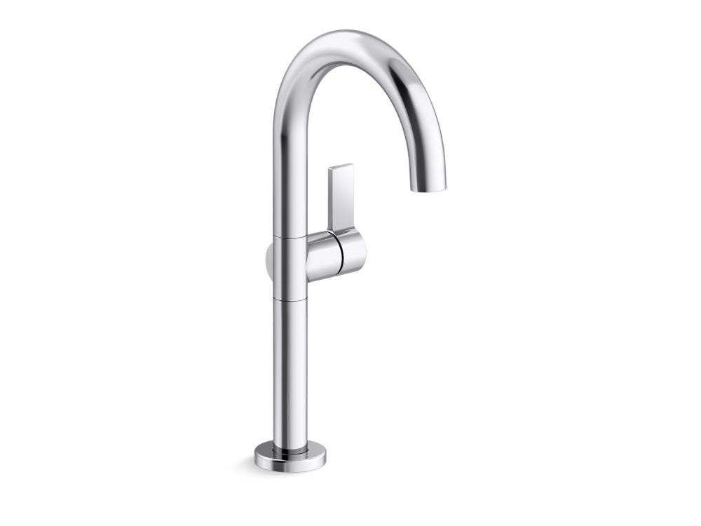 Kallista P24409-TL One Single Control Lavatory Bathroom Sink Faucet, Tall, Gooseneck Spout