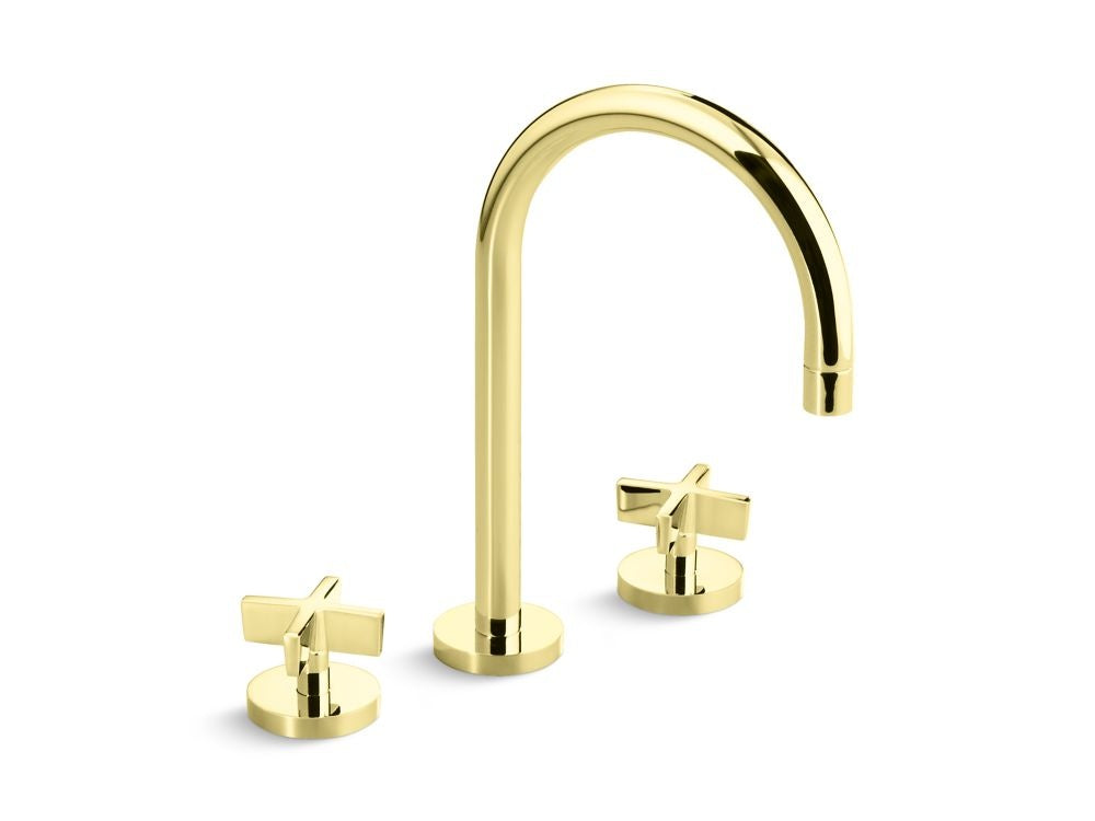 Kallista P24490-CR One Lavatory Bathroom Sink Faucet, Gooseneck, Cross Handles