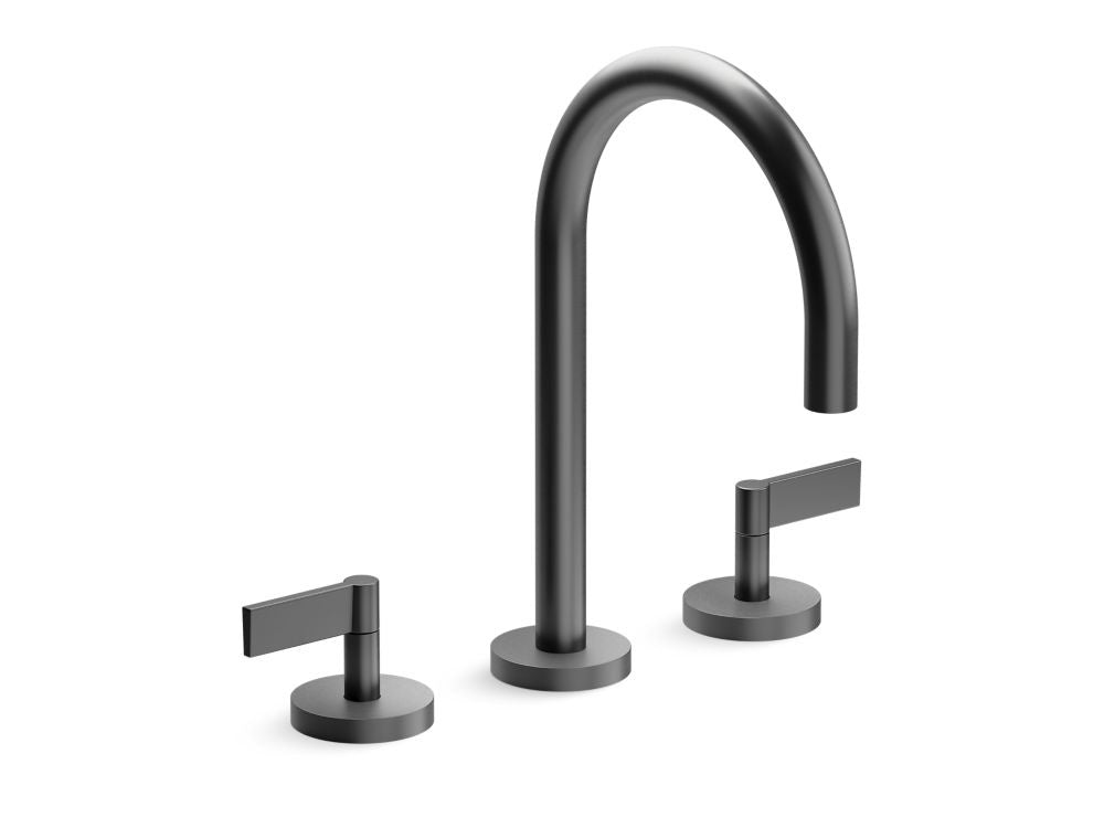 Kallista P24490-LV One Lavatory Bathroom Sink Faucet, Gooseneck, Lever Handles