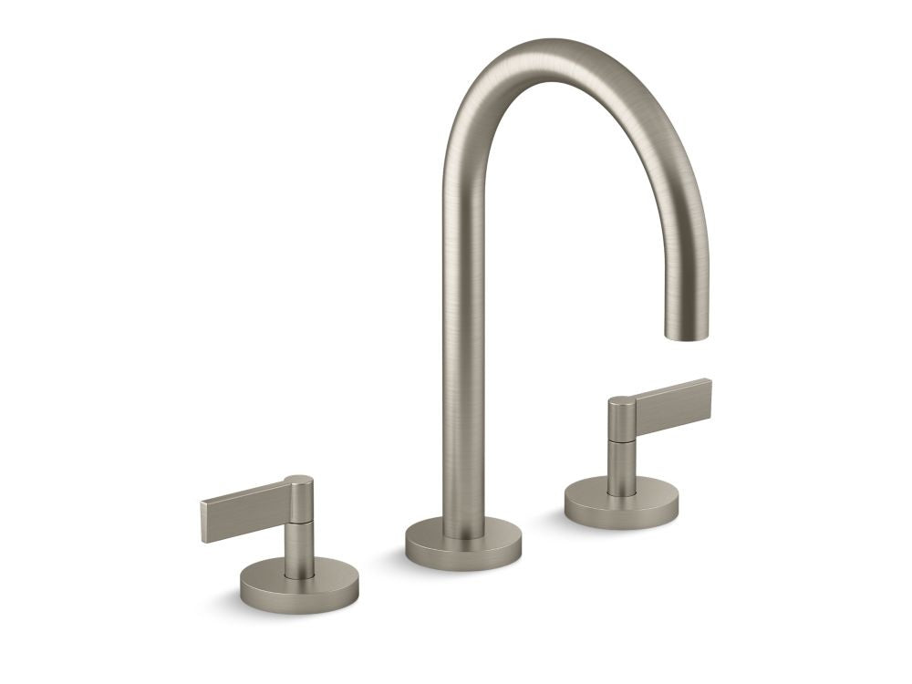 Kallista P24490-LV One Lavatory Bathroom Sink Faucet, Gooseneck, Lever Handles