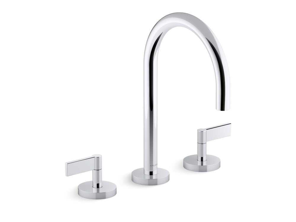 Kallista P24490-LV One Lavatory Bathroom Sink Faucet, Gooseneck, Lever Handles