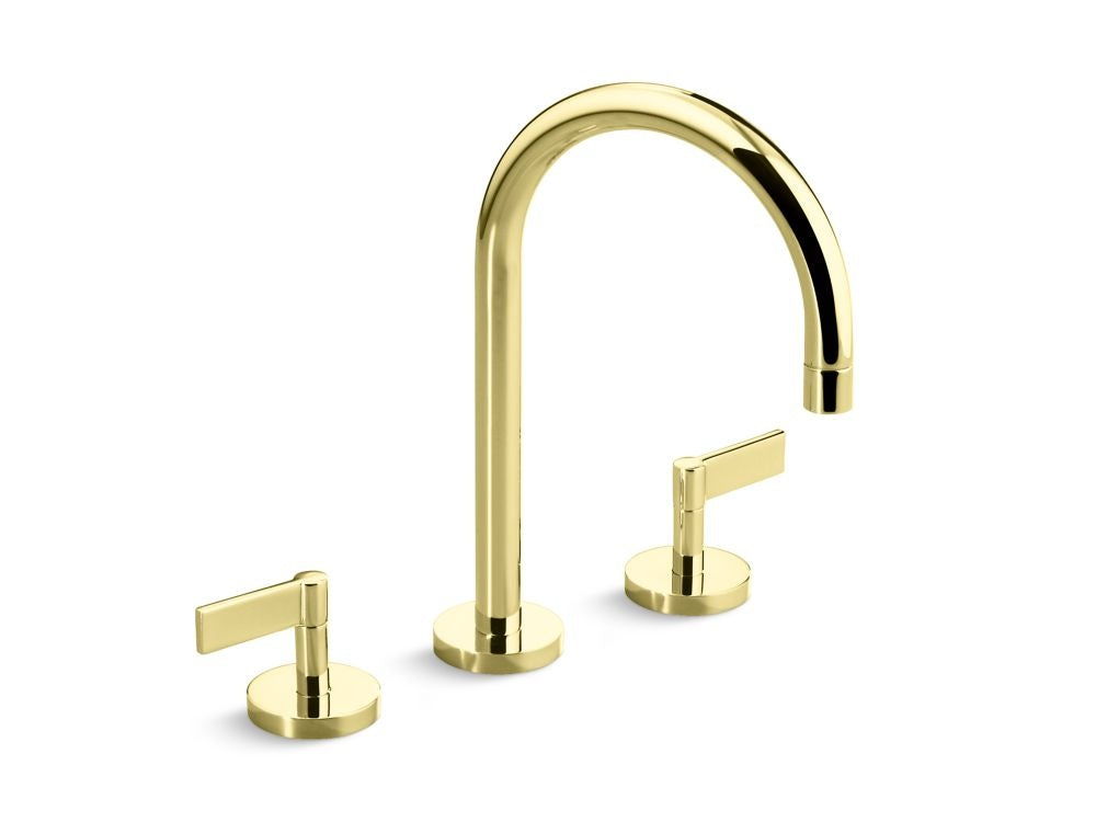 Kallista P24490-LV One Lavatory Bathroom Sink Faucet, Gooseneck, Lever Handles