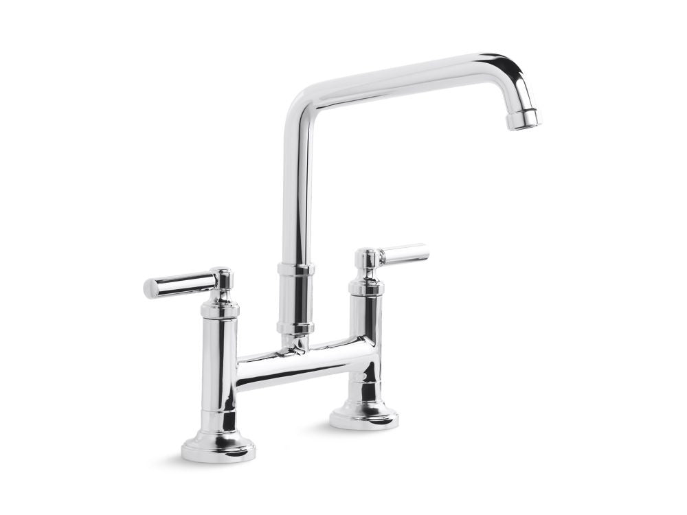 Kallista P25001-00 Quincy Deck-Mount Bridge Faucet, Lever Handles