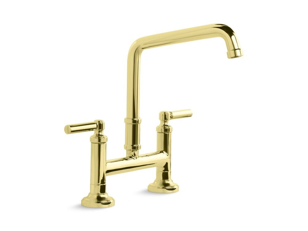 Kallista P25001-00 Quincy Deck-Mount Bridge Faucet, Lever Handles