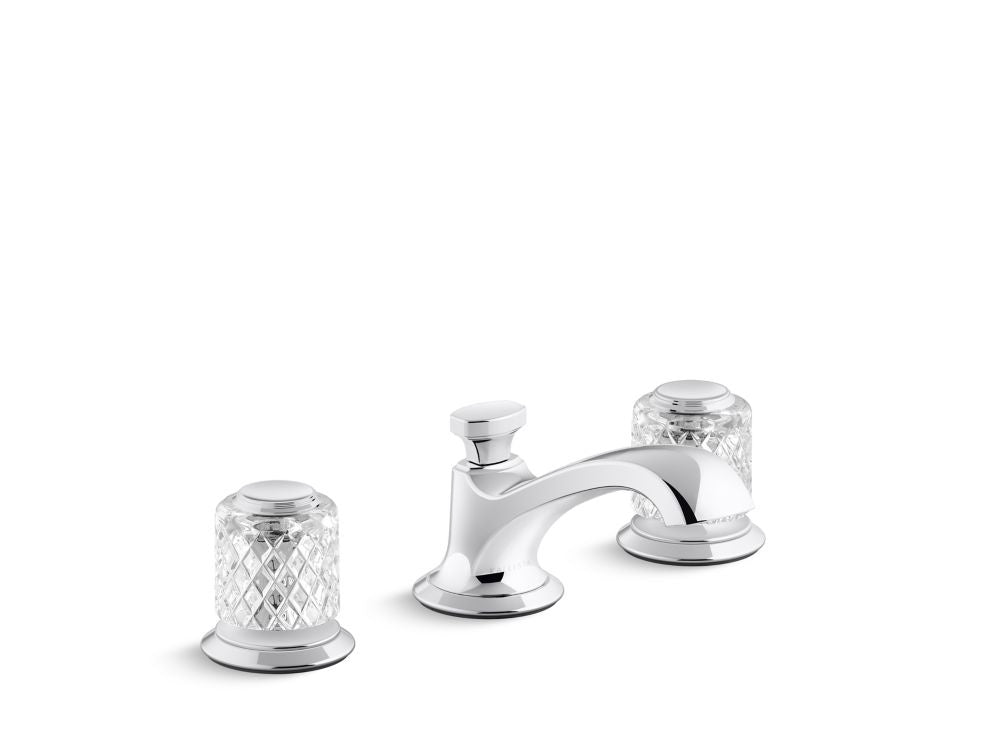 Kallista P25050-SLC Script Decorative Lavatory Bathroom Sink Faucet, Low Spout, Saint-Louis Clear Crystal Knob Handles - Parent