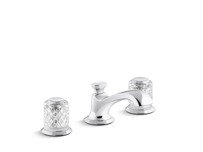 Kallista P25050-SLC Script Decorative Lavatory Bathroom Sink Faucet, Low Spout, Saint-Louis Clear Crystal Knob Handles - Parent