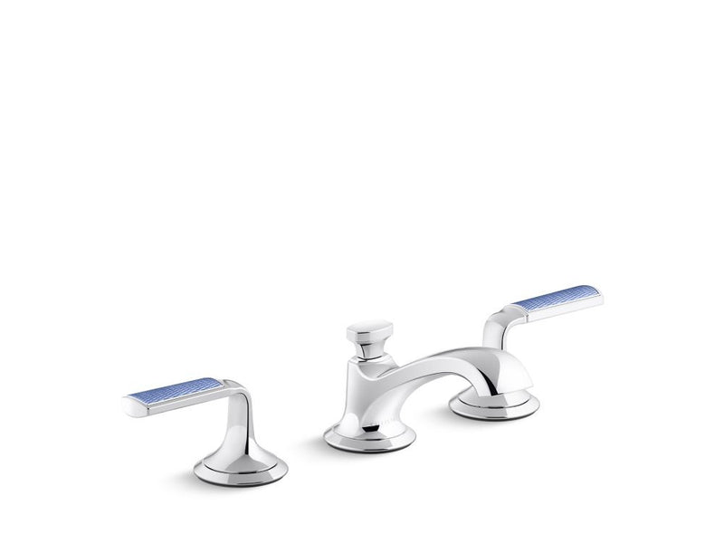Kallista P25054-CBW Script Lavatory Bathroom Sink Faucet, Low Spout, Blue Wave Lever Handles - Parent