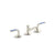 Kallista P25054-CBW Script Lavatory Bathroom Sink Faucet, Low Spout, Blue Wave Lever Handles