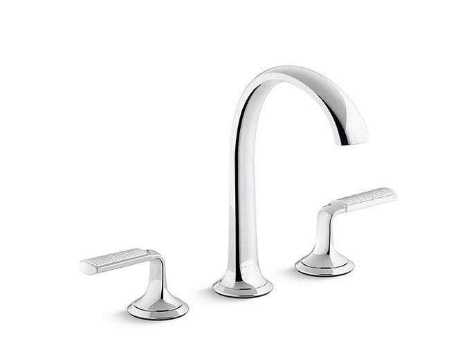 Kallista P25055-FRW Script Lavatory Bathroom Sink Faucet, Arch Spout, Frost Wave Lever Handles - Parent
