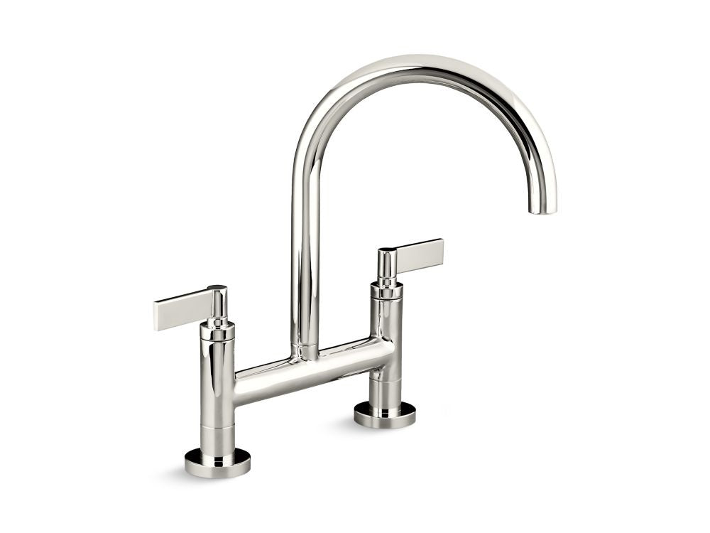 Kallista P25202-LV One Kitchen Deck-Mount Bridge Faucet, Lever Handles
