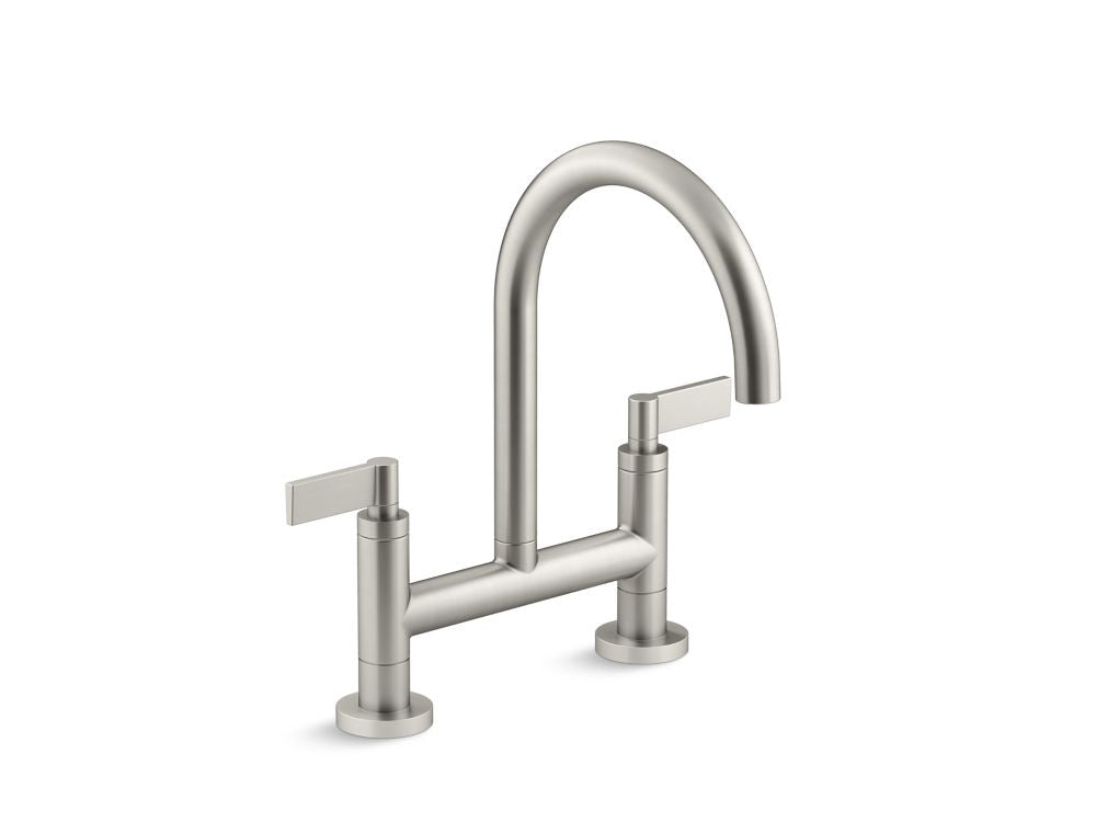 Kallista P25202-LV One Kitchen Deck-Mount Bridge Faucet, Lever Handles