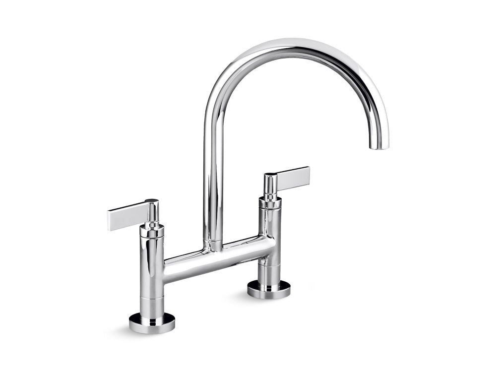 Kallista P25202-LV One Kitchen Deck-Mount Bridge Faucet, Lever Handles
