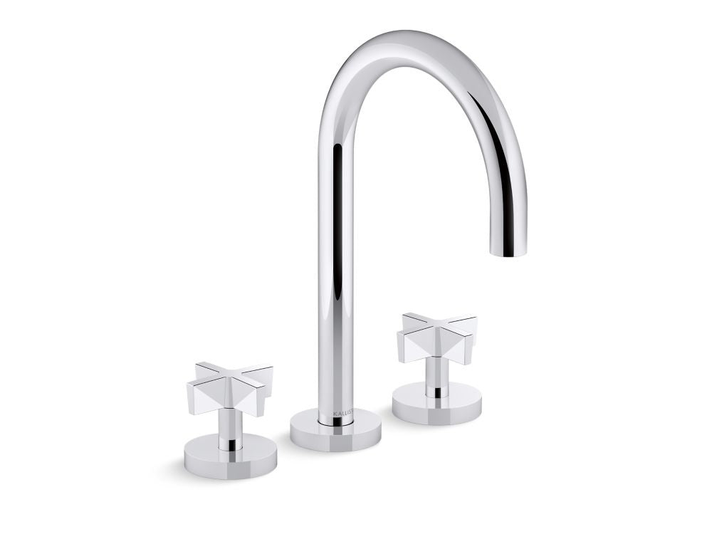 Kallista P25520-CR One Deck-Mount Roman Tub Bath Faucet, Gooseneck Spout, Cross Handles