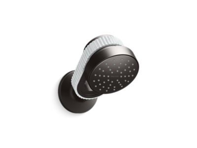 Kallista P30529-WC Bandeau Air-Induction Showerhead With Arm, White Carrara Band