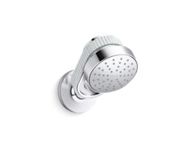 Kallista P30529-WC Bandeau Air-Induction Showerhead With Arm, White Carrara Band