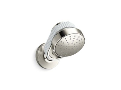 Kallista P30529-WC Bandeau Air-Induction Showerhead With Arm, White Carrara Band