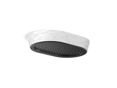 Kallista P30530-KHW Bandeau Rain Showerhead, White Argile Band