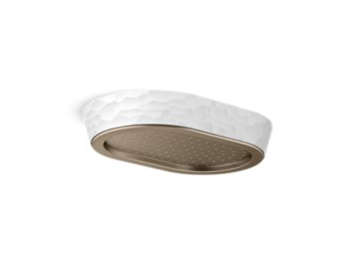 Kallista P30530-KHW Bandeau Rain Showerhead, White Argile Band