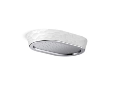 Kallista P30530-KHW Bandeau Rain Showerhead, White Argile Band