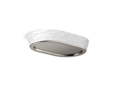 Kallista P30530-KHW Bandeau Rain Showerhead, White Argile Band