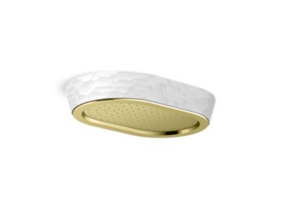 Kallista P30530-KHW Bandeau Rain Showerhead, White Argile Band
