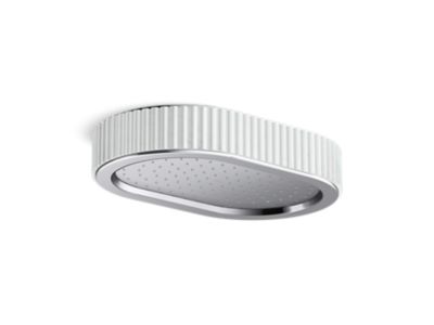 Kallista P30530-WC Bandeau Rain Showerhead, White Carrara Band
