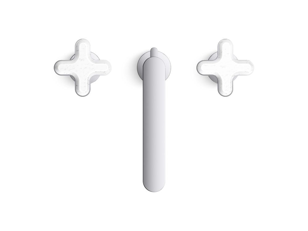 Kallista P32705-WC 002 Widespread Faucet Tall White Carrera