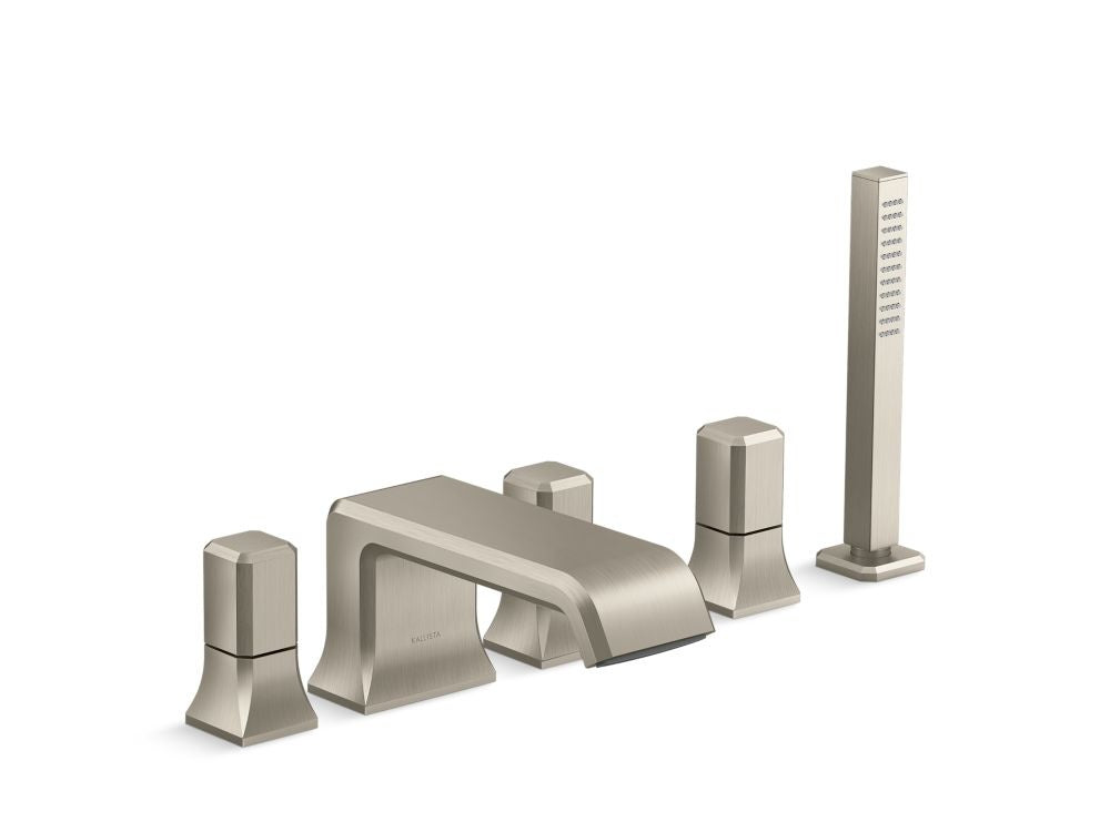 Kallista P32712-00 Bezel deck mount bath faucet with diverter and handshower