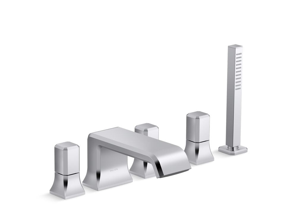 Kallista P32712-00 Bezel deck mount bath faucet with diverter and handshower