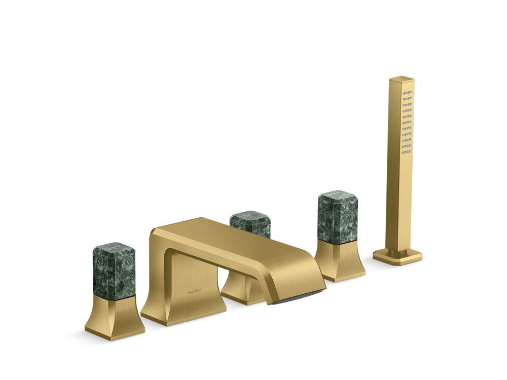 Kallista P32712-GTM Bezel deck mount bath faucet with diverter handshower gtm stone - Parent