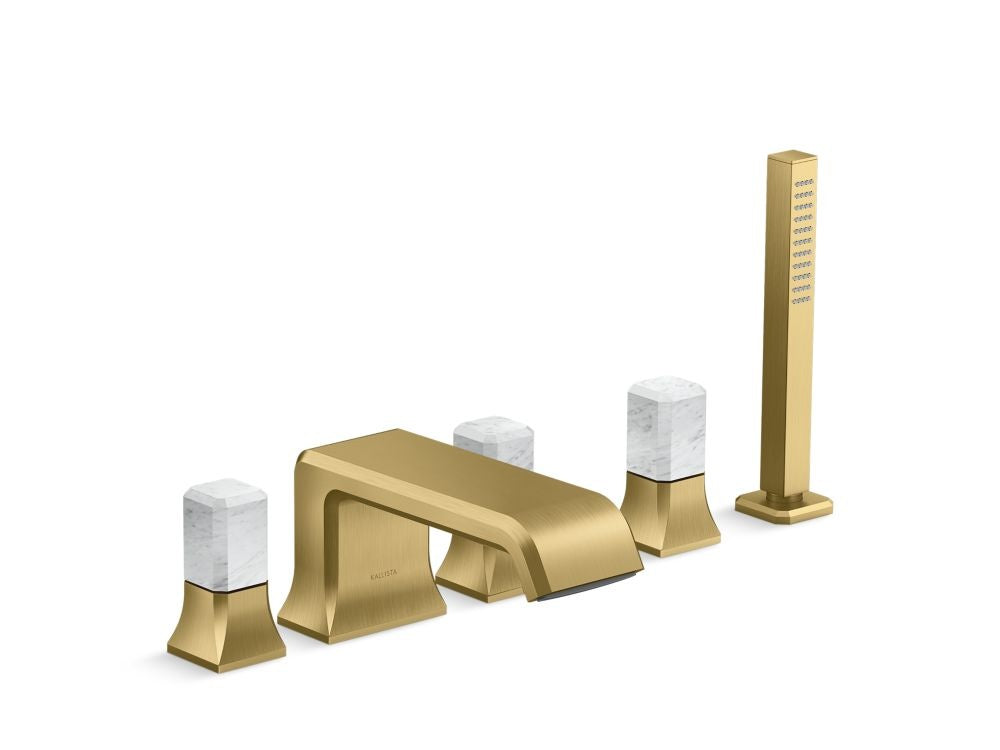 Kallista P32712-WC Bezel deck mount bath faucet with diverter handshower wc stone - Parent
