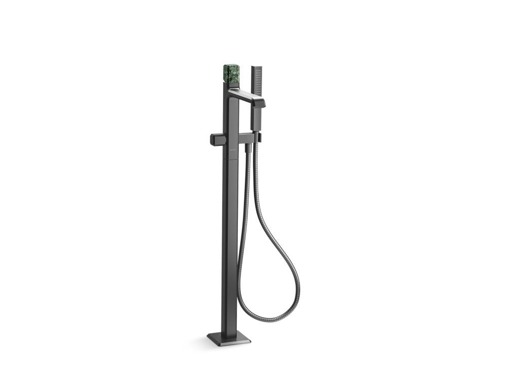 Kallista P32713-GTM Bezel floor mount bath faucet with handshower gtm stone