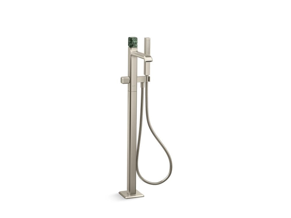 Kallista P32713-GTM Bezel floor mount bath faucet with handshower gtm stone