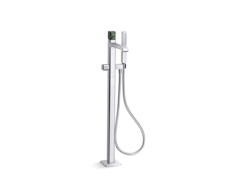 Kallista P32713-GTM Bezel floor mount bath faucet with handshower gtm stone