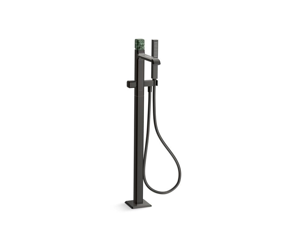 Kallista P32713-GTM Bezel floor mount bath faucet with handshower gtm stone
