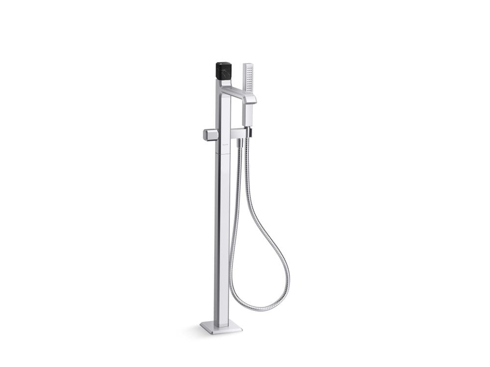 Kallista P32713-NM Bezel floor mount bath faucet with handshower nm stone