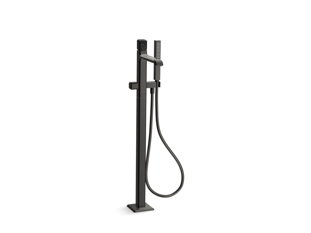 Kallista P32713-NM Bezel floor mount bath faucet with handshower nm stone