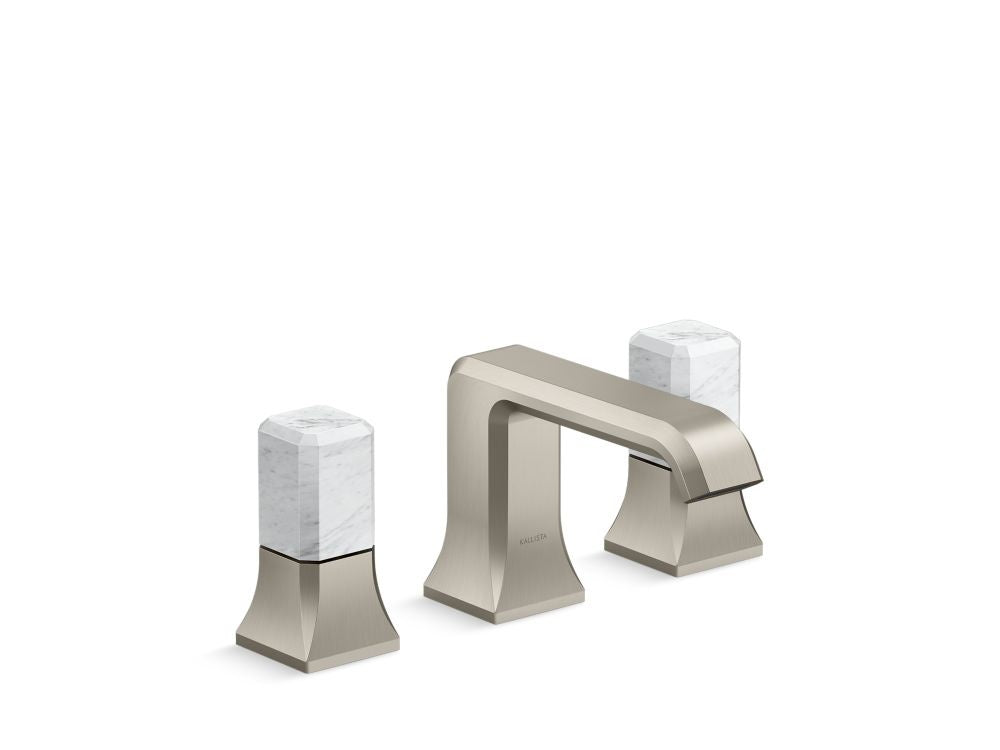 Kallista P33163-WC Bezel widespread faucet white carrara stone