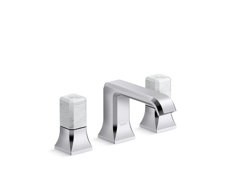 Kallista P33163-WC Bezel widespread faucet white carrara stone