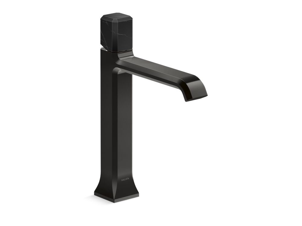 Kallista P33164-NM Bezel single control tall spout nero marquina stone