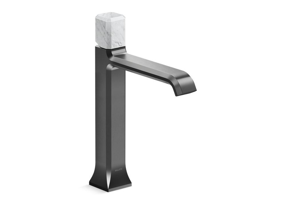 Kallista P33164-WC Bezel single control tall spout white carrara stone