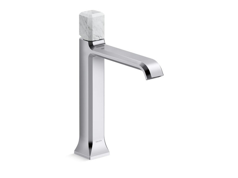 Kallista P33164-WC Bezel single control tall spout white carrara stone