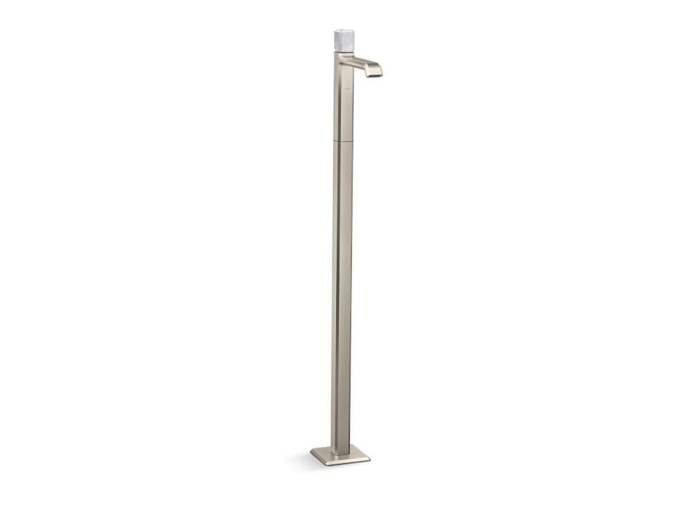 Kallista P33170-WC Bezel floormount sink faucet white carrara stone