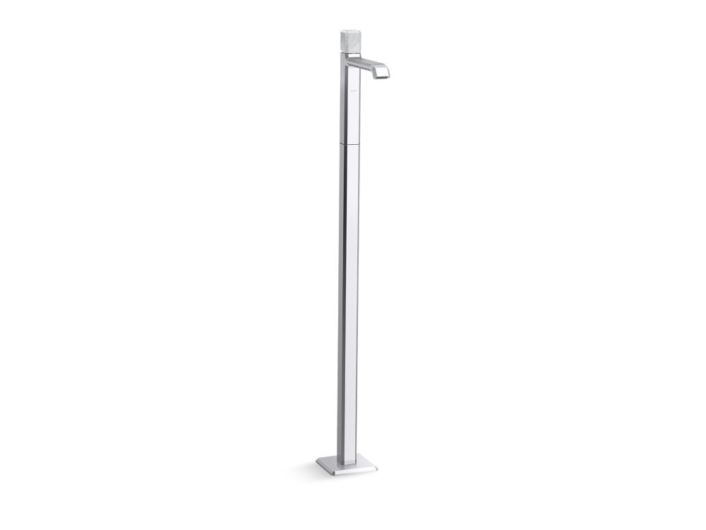 Kallista P33170-WC Bezel floormount sink faucet white carrara stone