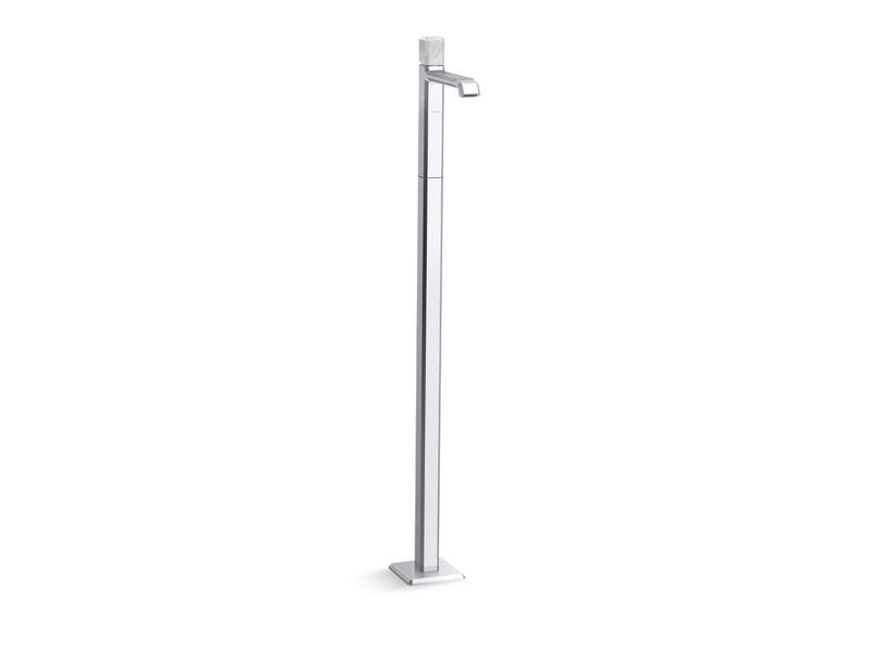 Kallista P33170-WC Bezel floormount sink faucet white carrara stone