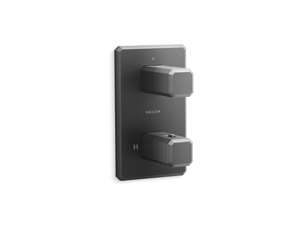 Kallista P33363-00 Bezel 1-outlet stacked thermo trim